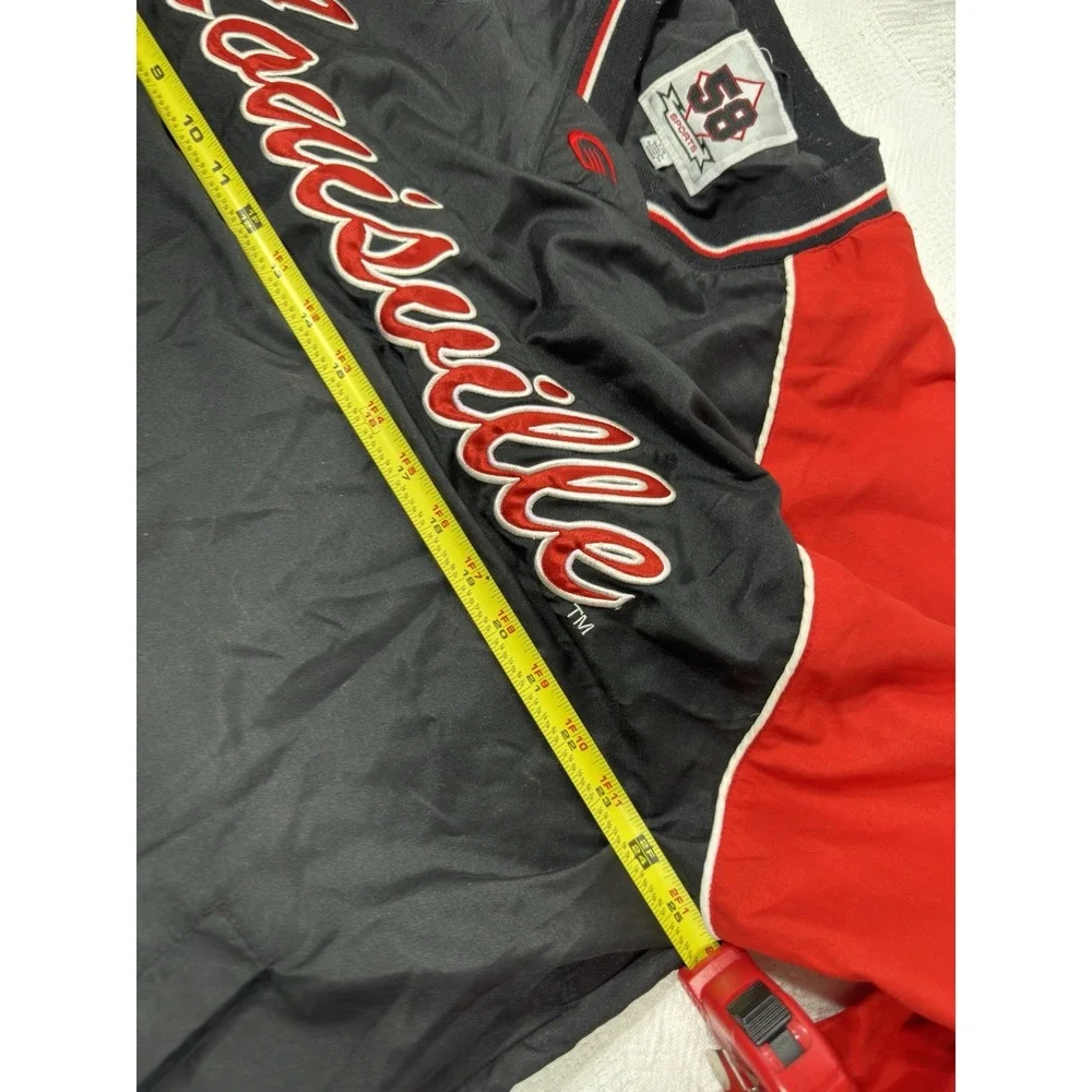 Louisville Cardinals NCAA Pullover Jacket Black/Red Men's L Pockets